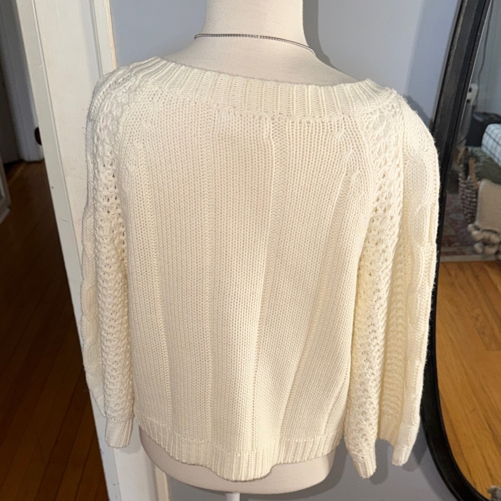 Poof Excellence Cream Cable Knit Cardigan - Picture 5 of 8